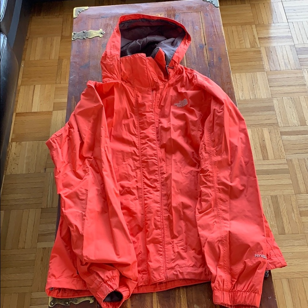 Gently used North face salmon raincoat